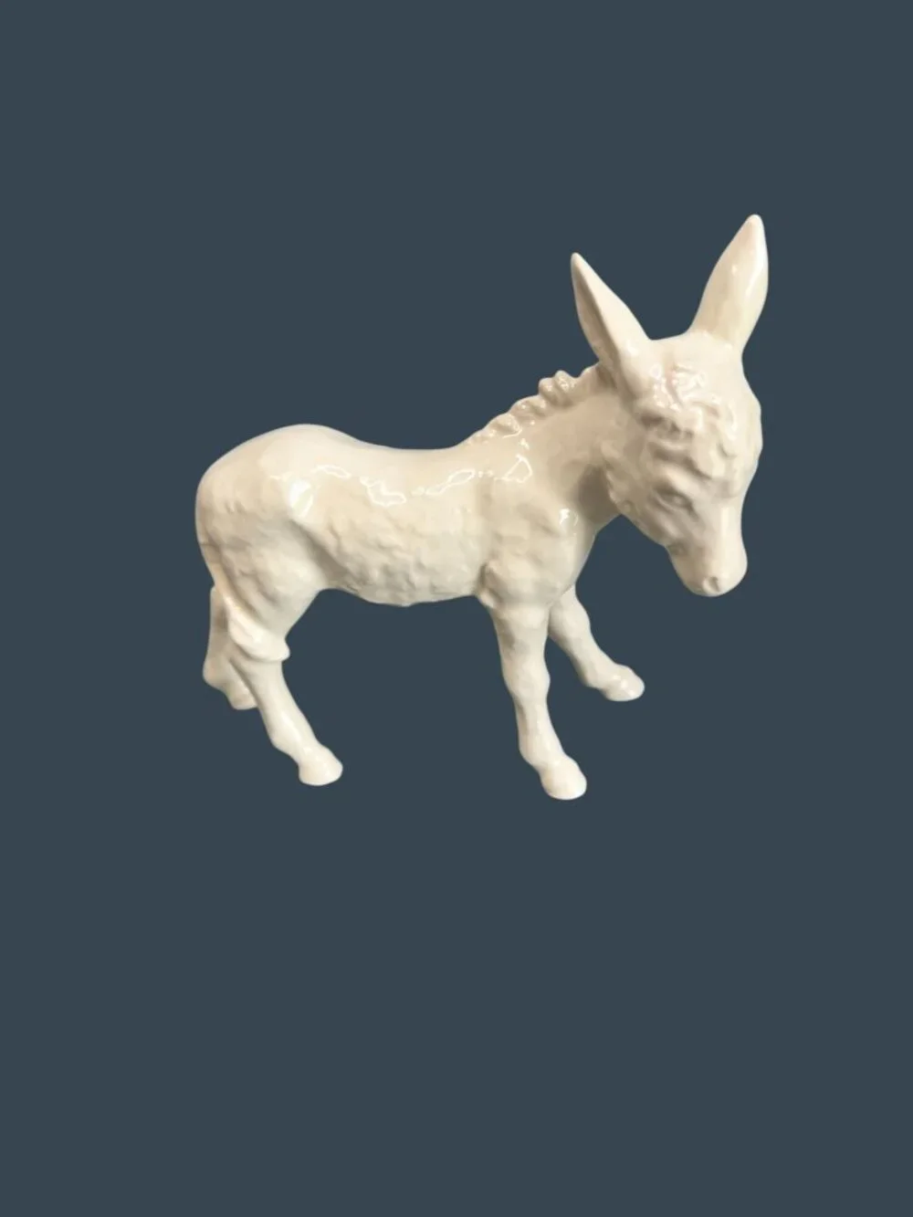 Vintage Goebel White Nativity Donkey Figurine W. Germany 5.5